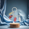 Gold sand leather multi-functional keychain pendant key chain 123116157 details Picture